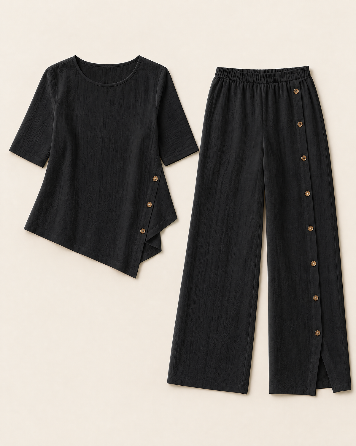 Vega - Conjunto Top Asimétrico y Pantalón Ancho