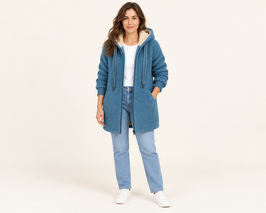 Neva - Chaqueta de Borreguito con Capucha