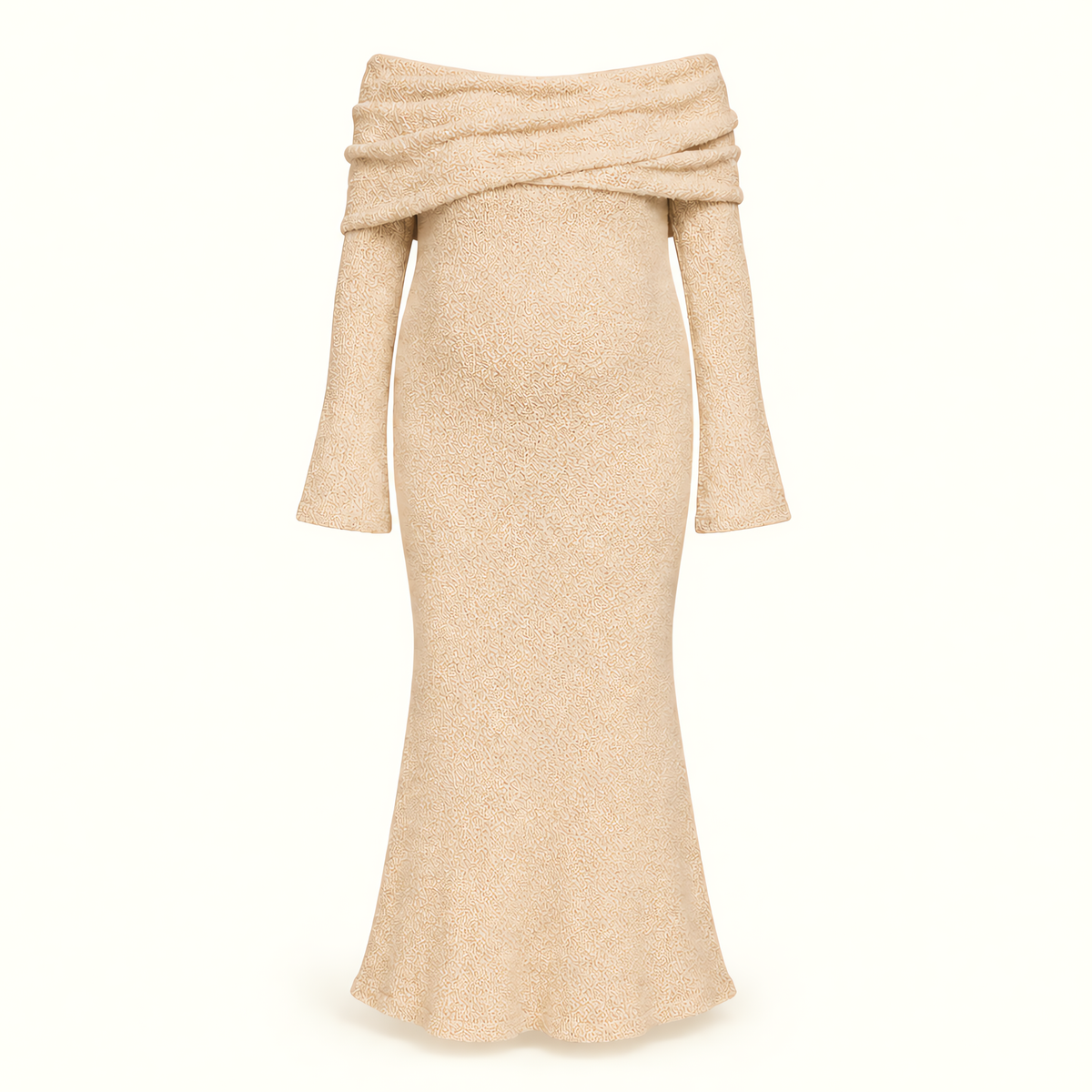 Vestido Premamá de Punto Texturizado con Hombros Caídos