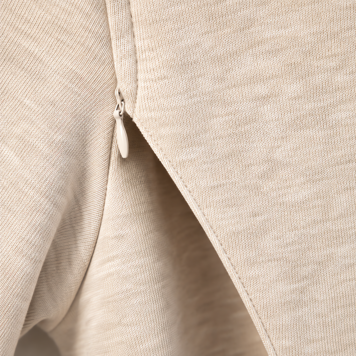 Sudadera Premamá y Lactancia Beige con Cremallera Lateral