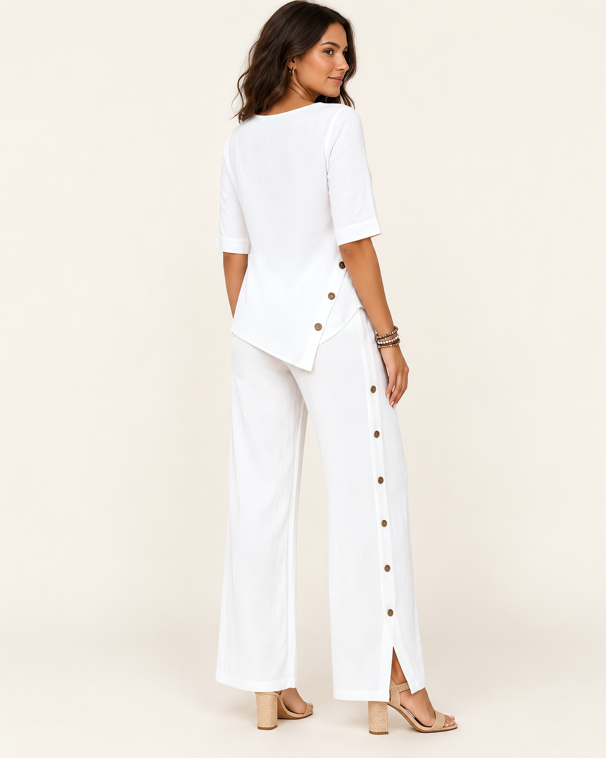 Vega - Conjunto Top Asimétrico y Pantalón Ancho