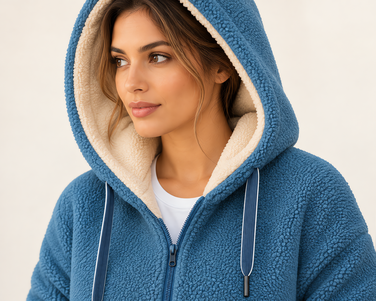 Neva - Chaqueta de Borreguito con Capucha