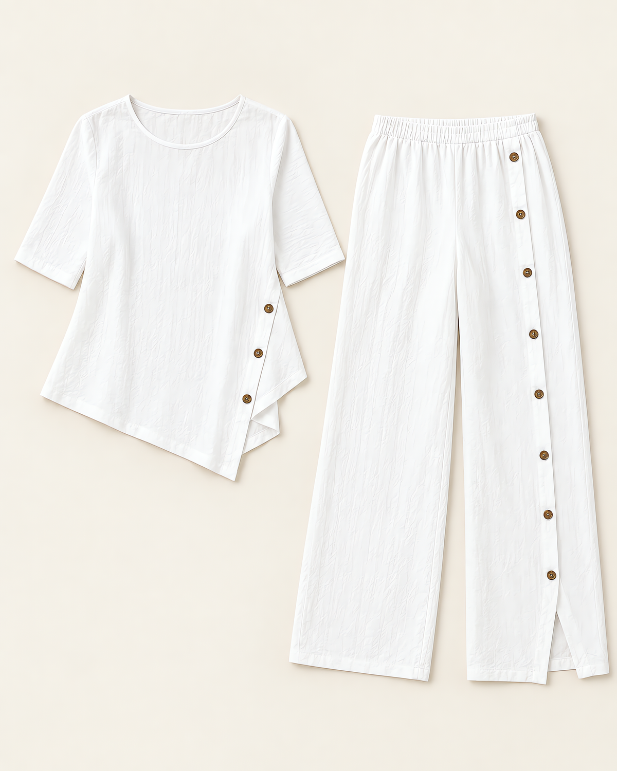 Vega - Conjunto Top Asimétrico y Pantalón Ancho