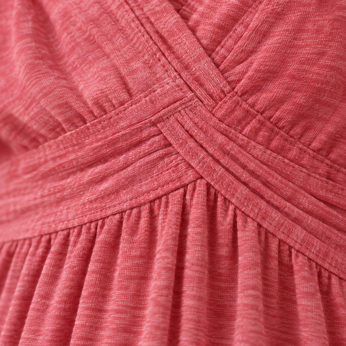 Duna - Vestido Largo de Manga Corta con Escote en Pico