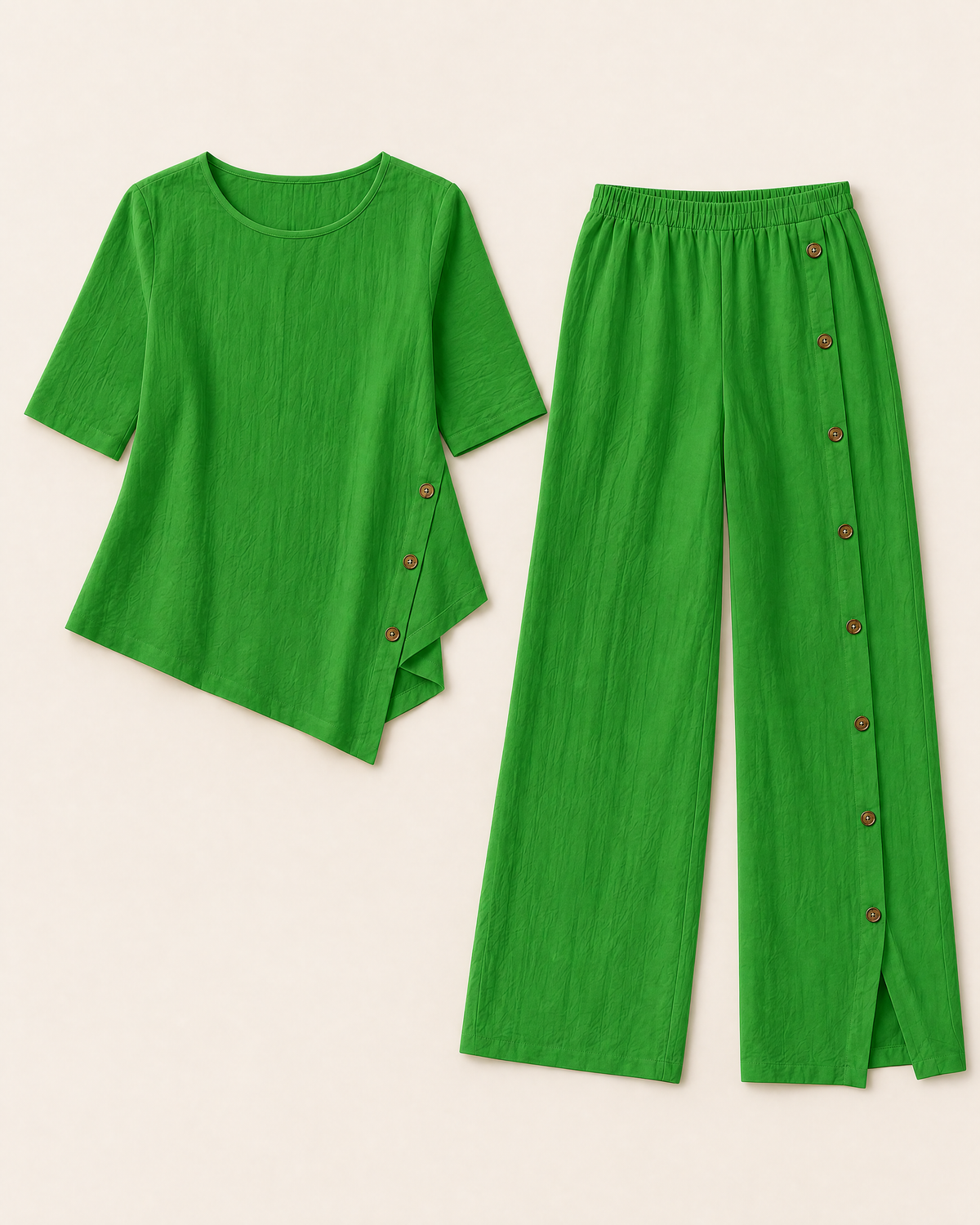 Vega - Conjunto Top Asimétrico y Pantalón Ancho