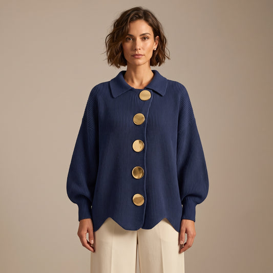 Victoire - Cárdigan Oversize con Botones Dorados