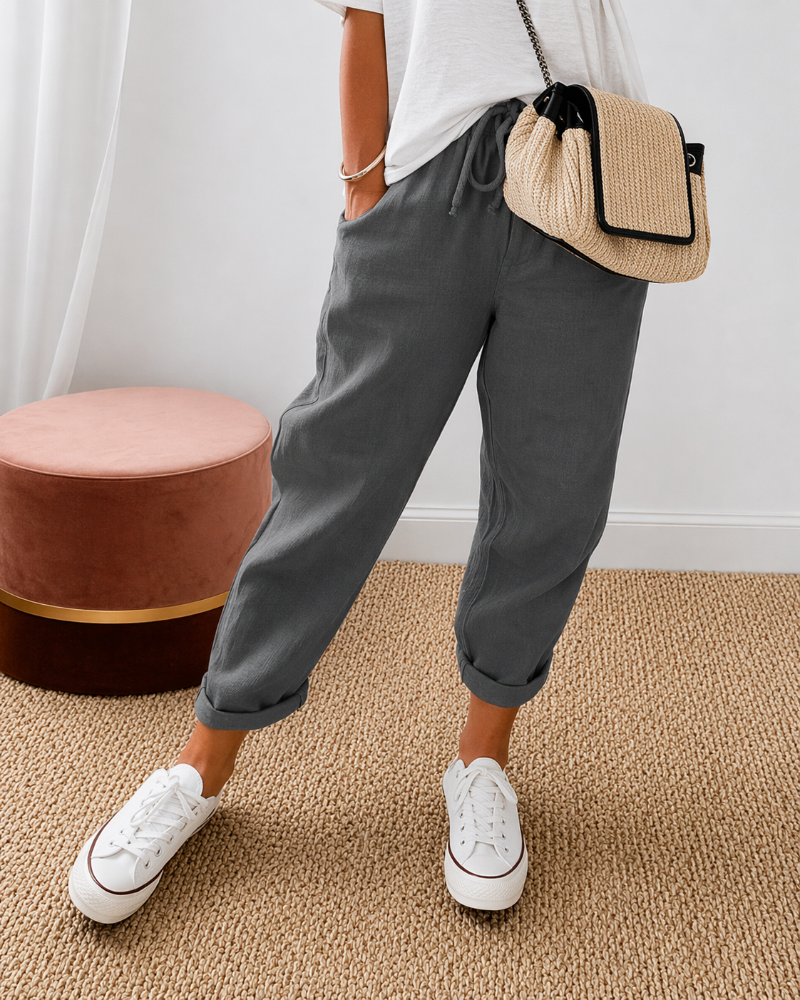 Linae - Pantalón Ancho de Lino