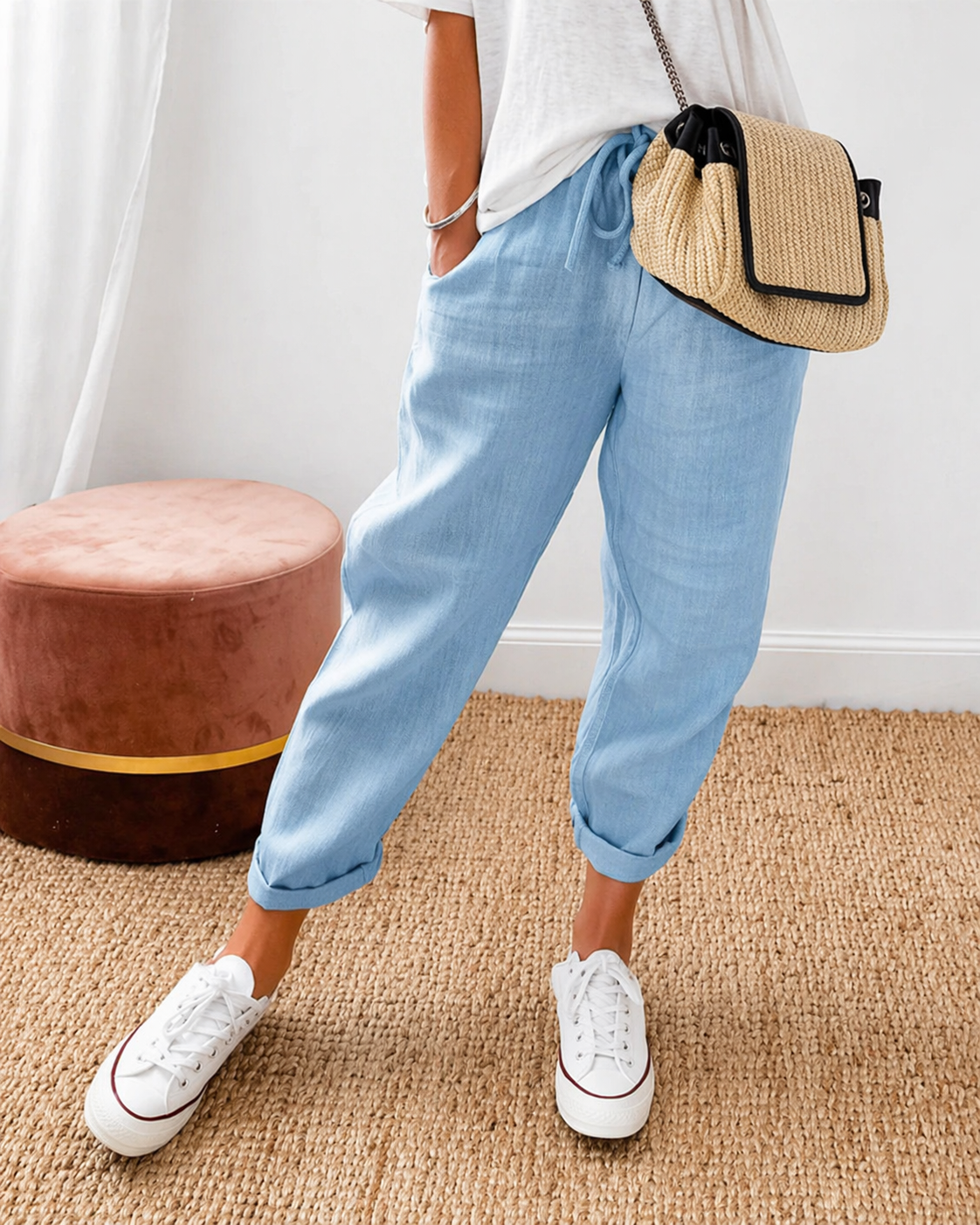 Linae - Pantalón Ancho de Lino