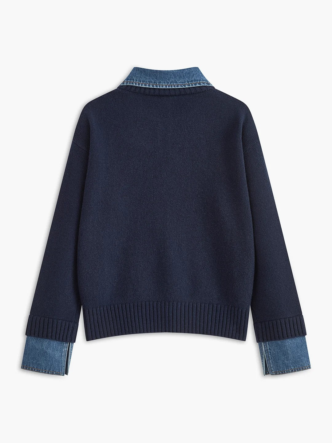 Romy - Jersey de Punto con Cuello Vaquero