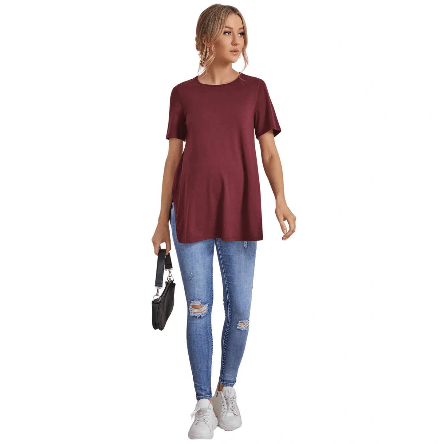 Camiseta Premamá Túnica de Manga Corta