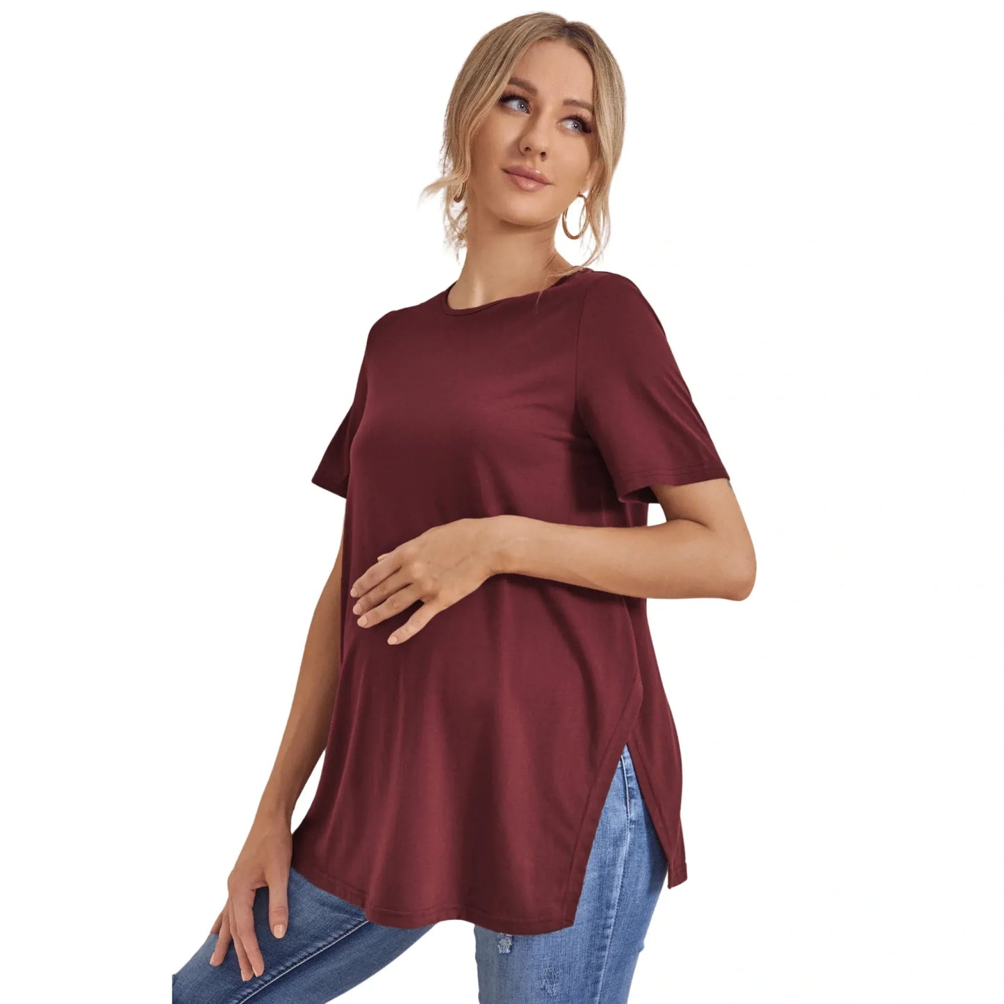 Camiseta Premamá Túnica de Manga Corta