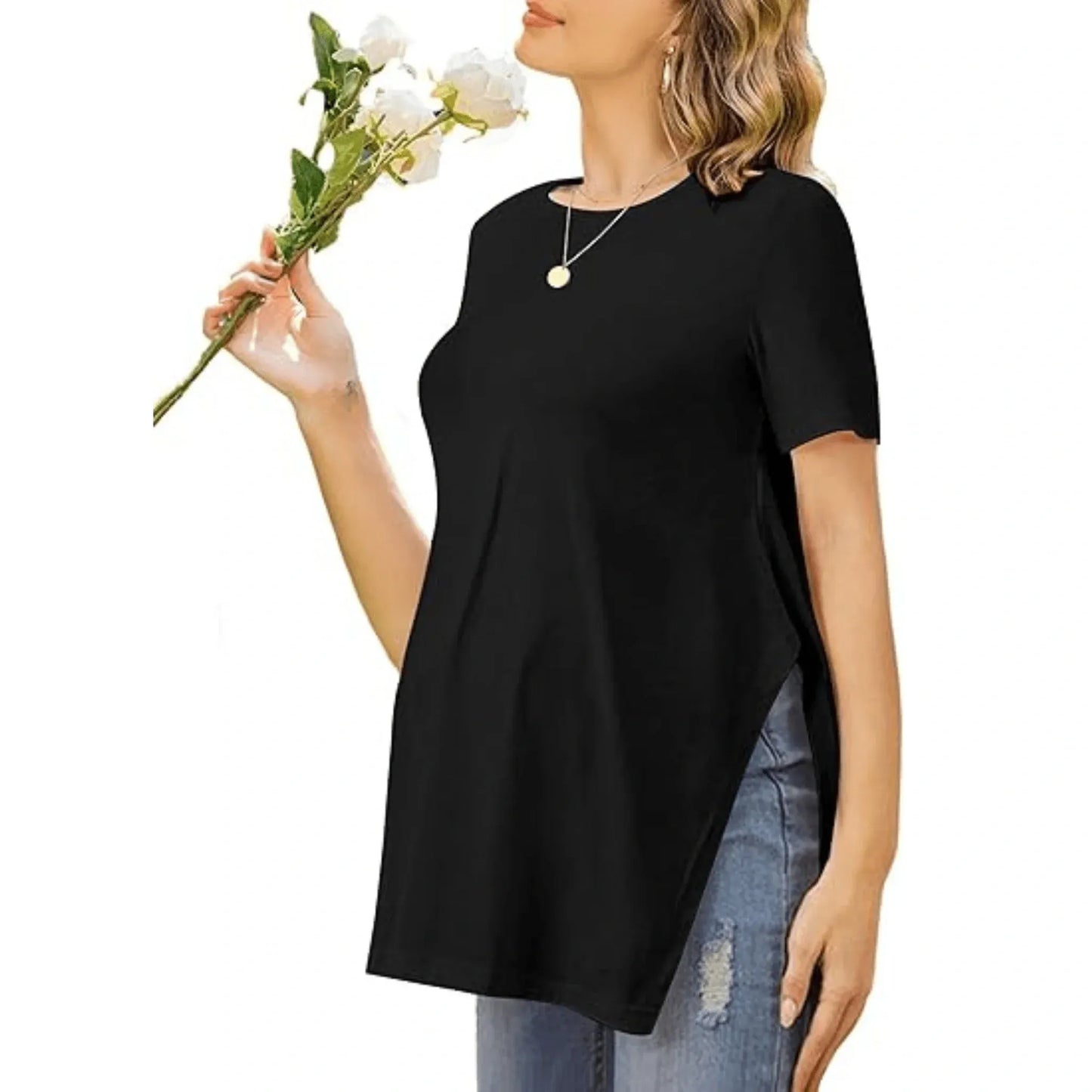 Camiseta Premamá Túnica de Manga Corta