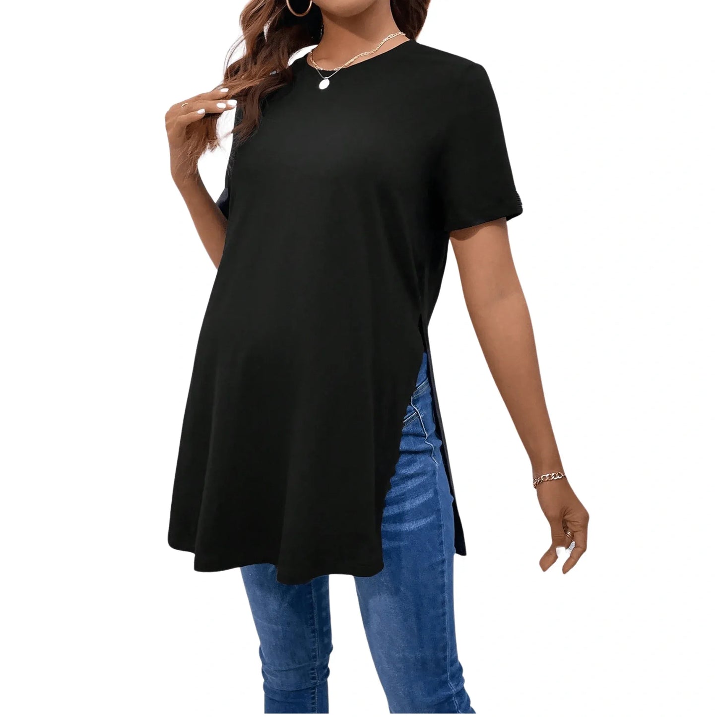 Camiseta Premamá Túnica de Manga Corta