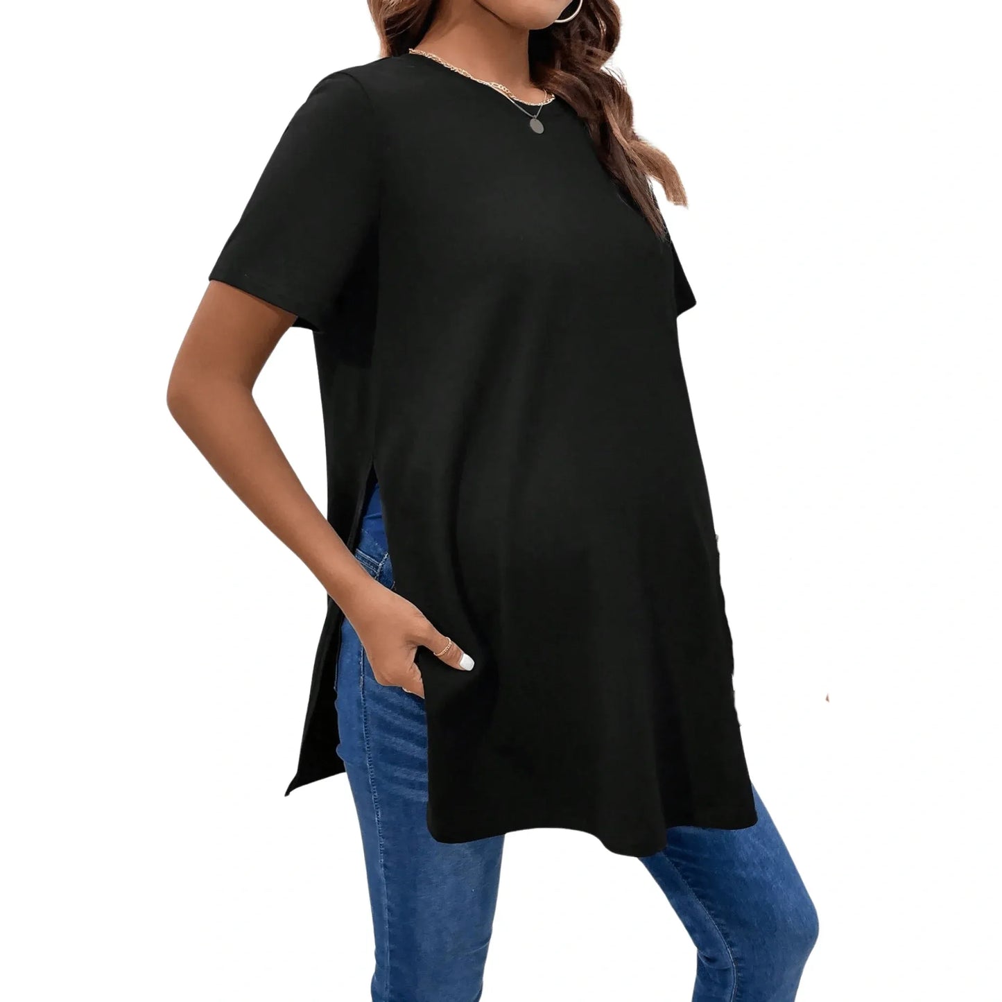 Camiseta Premamá Túnica de Manga Corta