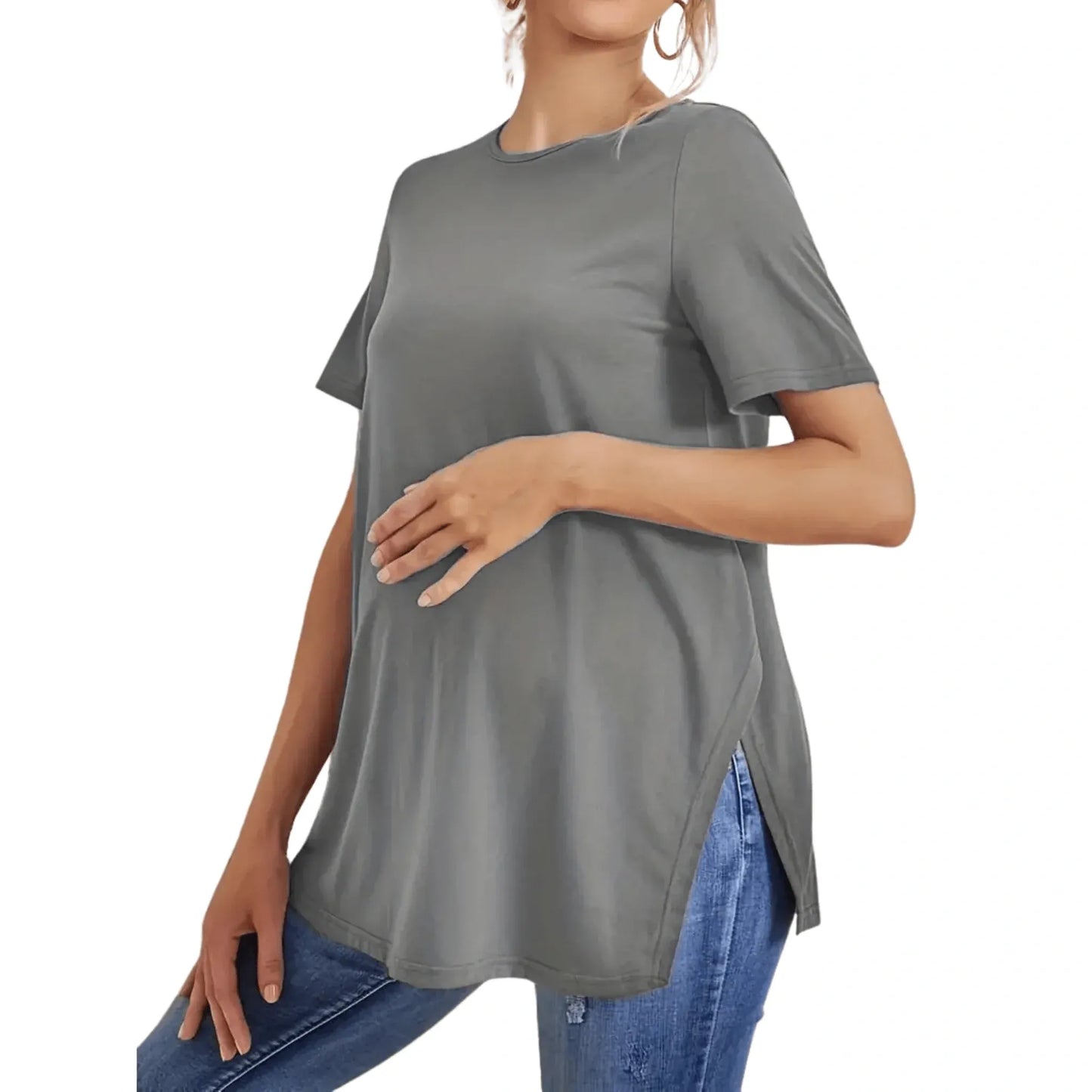 Camiseta Premamá Túnica de Manga Corta