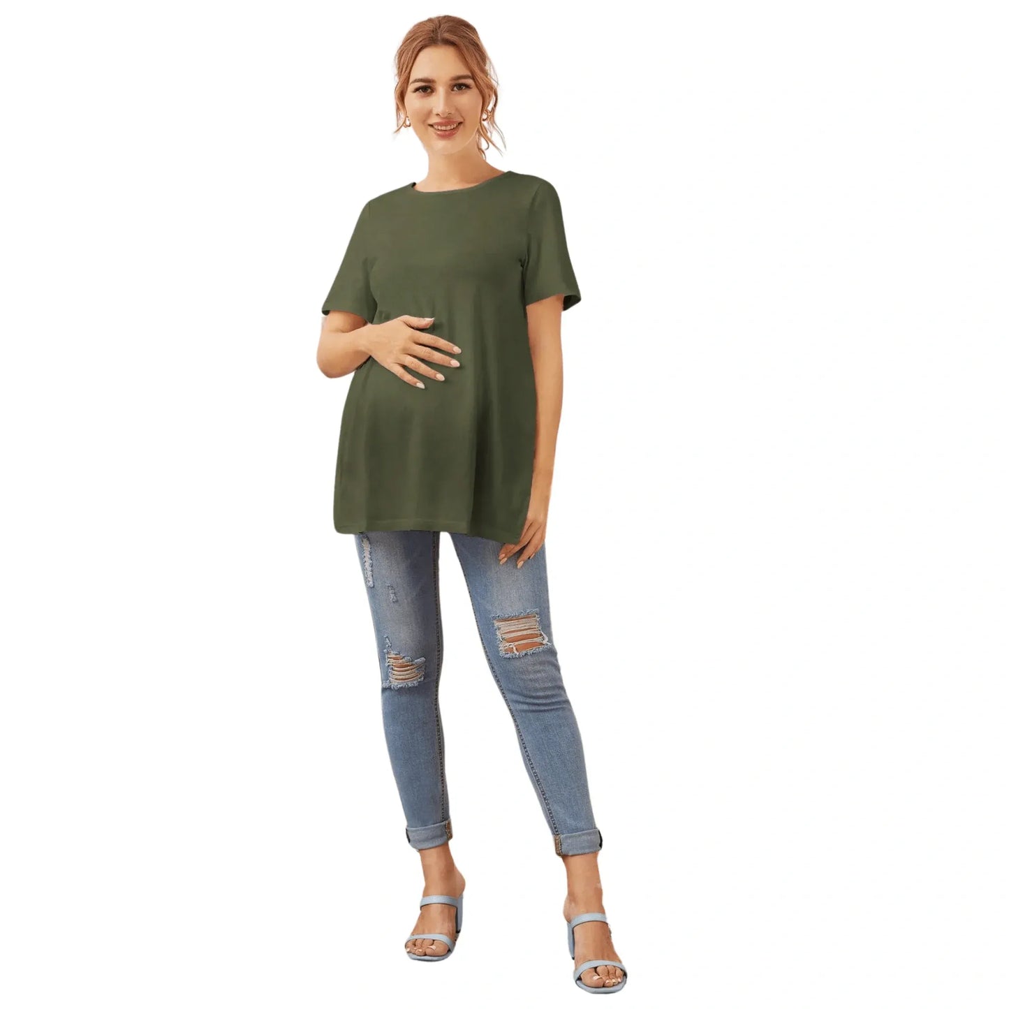 Camiseta Premamá Túnica de Manga Corta
