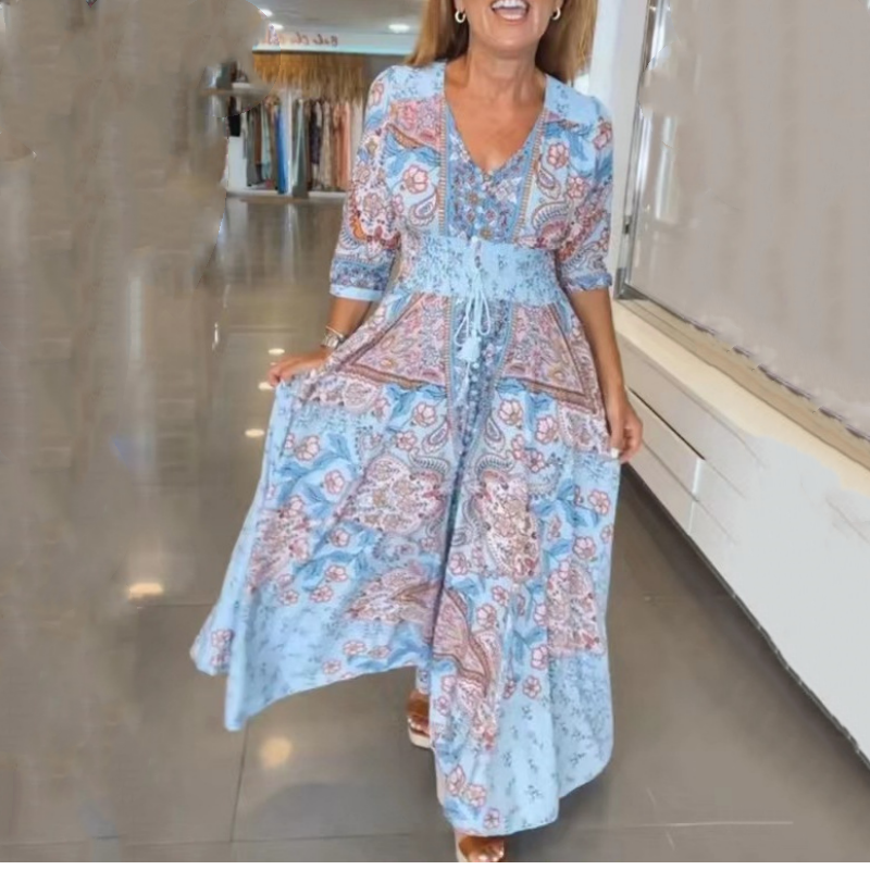 Jara - Vestido Largo Boho con Cordón