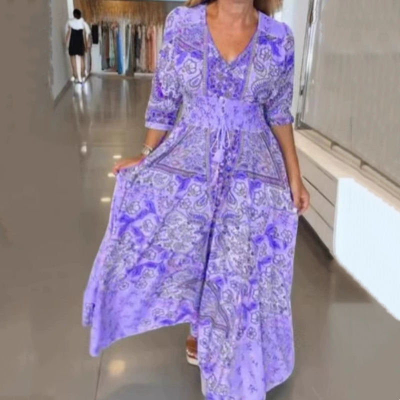 Jara - Vestido Largo Boho con Cordón